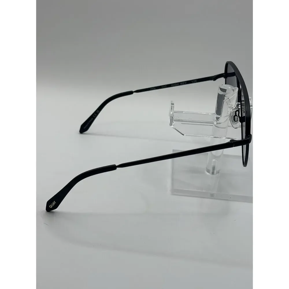 Quay High Key 126 Polarized Sunglasses Black Smoke Oversized Aviator 142
